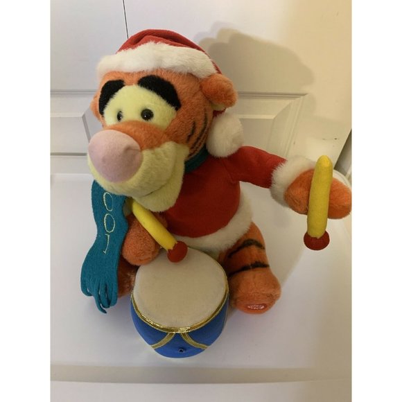 2001 Disney Store Winnie The Pooh Tigger Christmas Drummer Plush - Picture 3 of 10